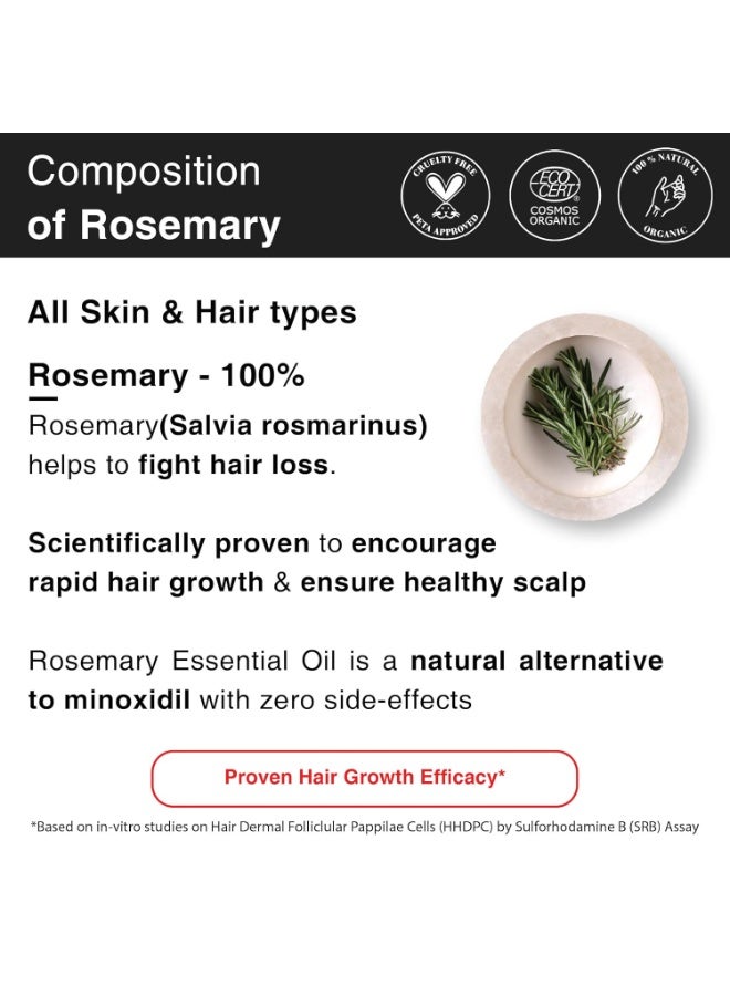 Soulflower Rosemary Essential Oil for Hair Growth, Hair Fall Control, Nourishment & Strengthens, Skin Care| Clinically Proven and Ecocert Certified Organic 100% Pure & Natural Undiluted, 15ml - Image 3